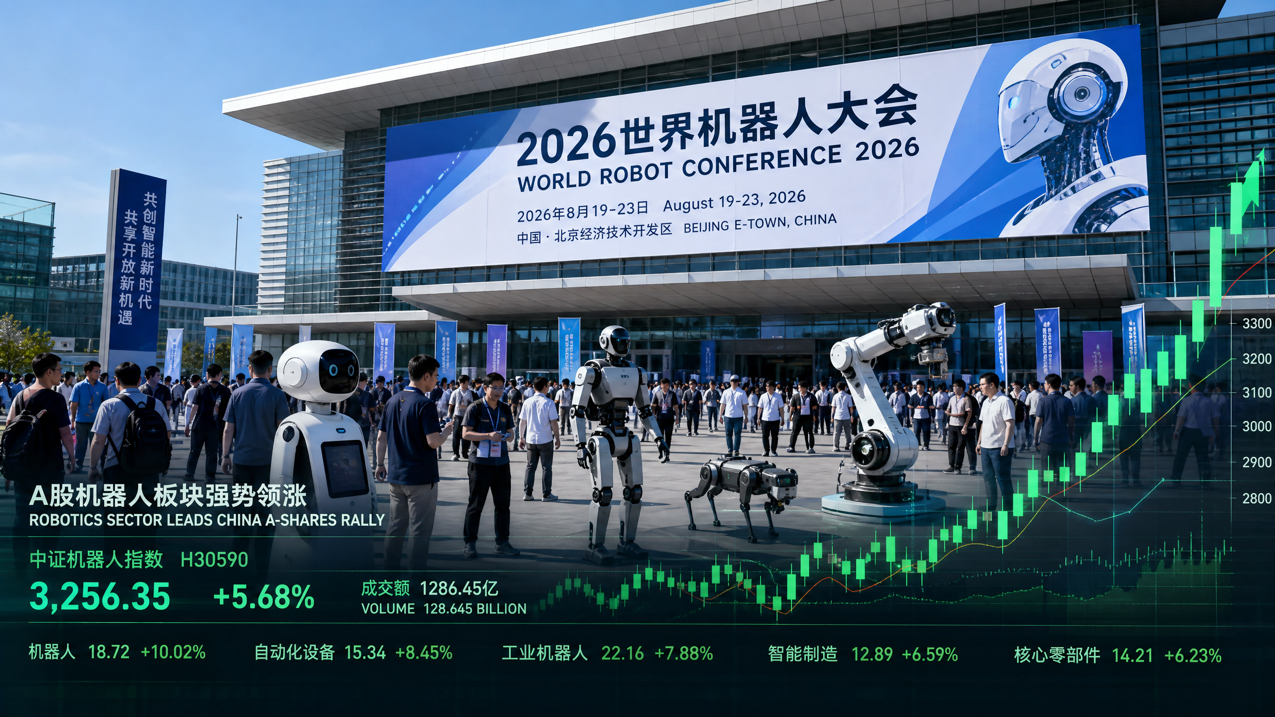 World Robot Conference 2026 dates set for Aug 19 to 23, A-share robot stocks rally