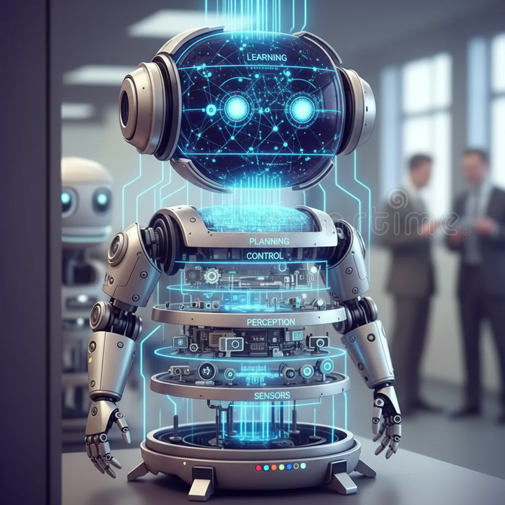 ⚙️ How AI Robots Work — The Layered System Behind Every Demo and Every Deployment Failure