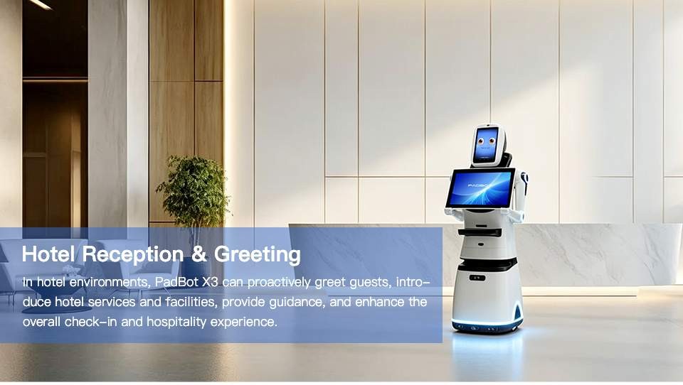 PadBot X3 in a hotel lobby