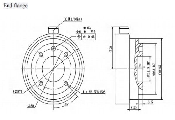 SZGH-I12 - end flange drawing