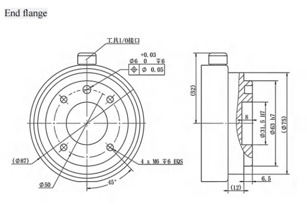 SZGH-I16 - end flange drawing