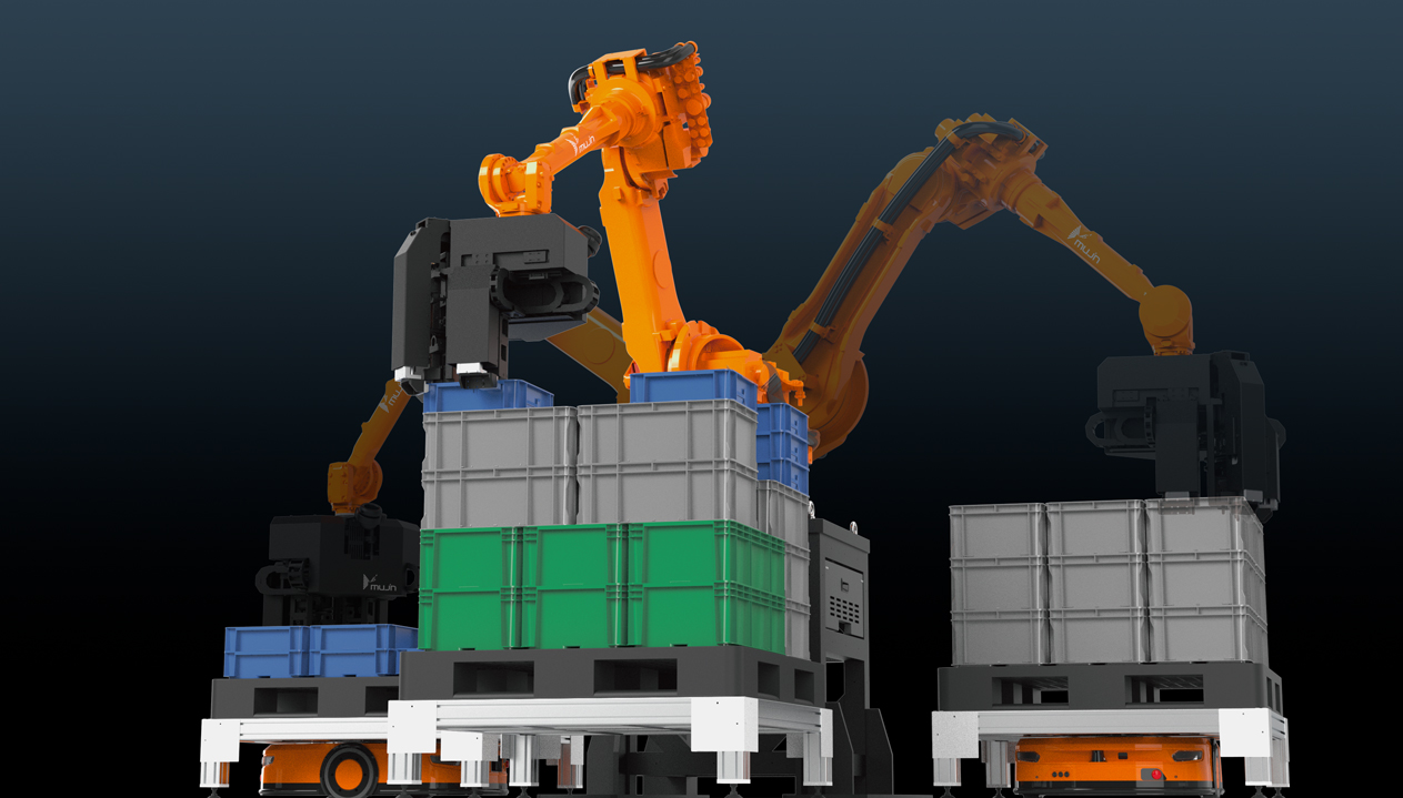 Returnable-Container Depalletize/Palletize Robot