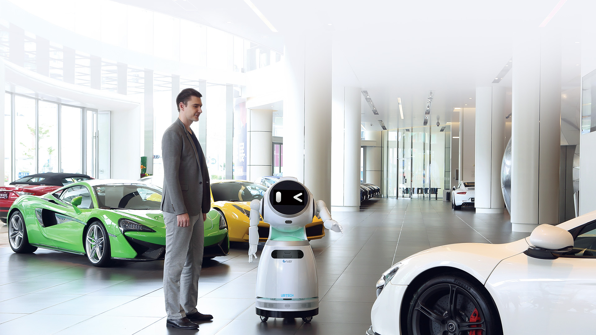 Cruzr 1S in a showroom