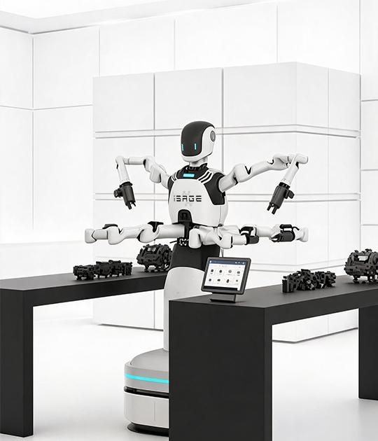 iSAGEBOT Heterogeneous Hexa-arm Robot