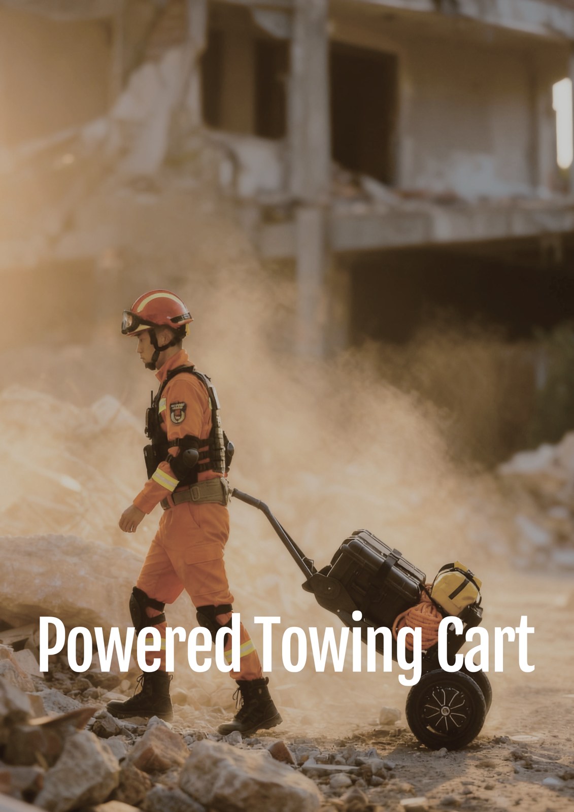 TransitX C1 towing a load over rubble