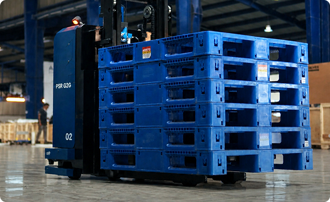 PSR G2G moving stacked pallets