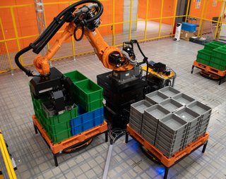 Returnable-Container Depalletize/Palletize Robot